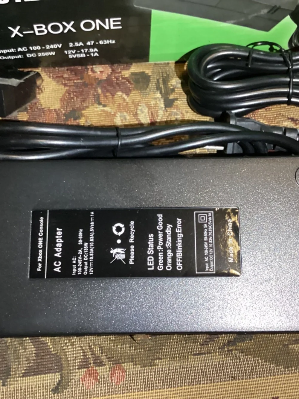 Old Skool AC Adapter Charger Power Supply for Microsoft Xbox One with Box